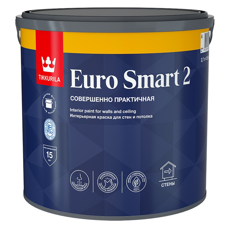 Краска интерьерная EURO SMART 2  гл/матовая ТИККУРИЛА 
